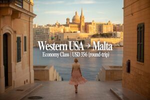 Fly from Western USA to Malta